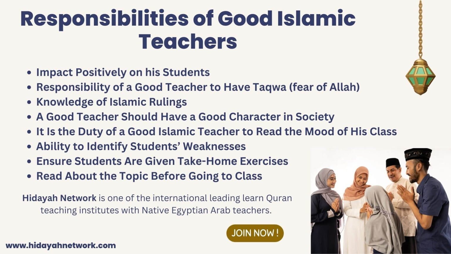 Responsibilities of Good Islamic Teachers