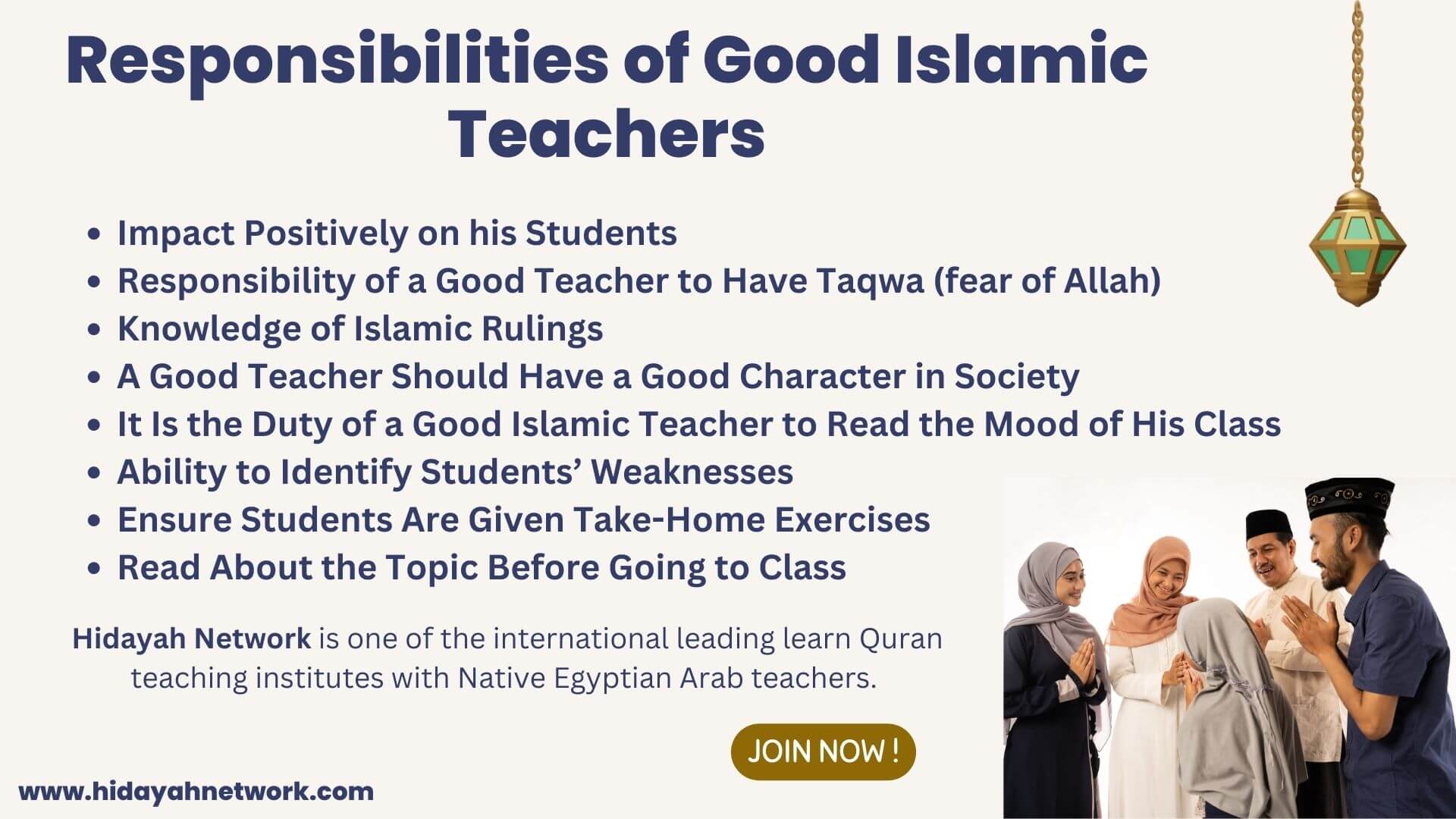 Responsibilities of Good Islamic Teachers