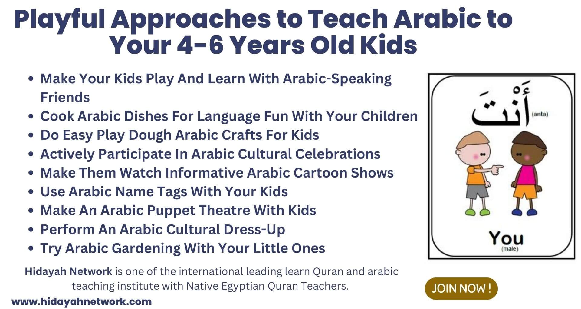 Teach Arabic to Your 4-6 Years Old Kids